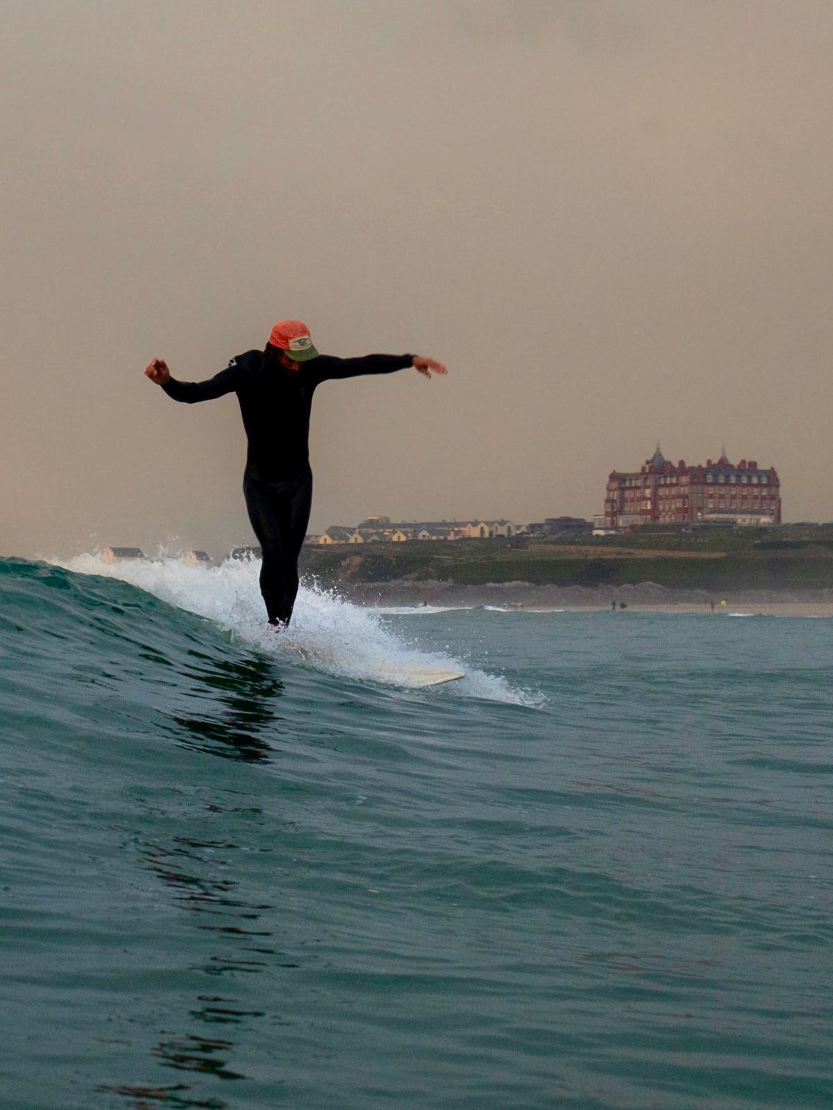 Fistral Beach Sunset Surfer Poster Print