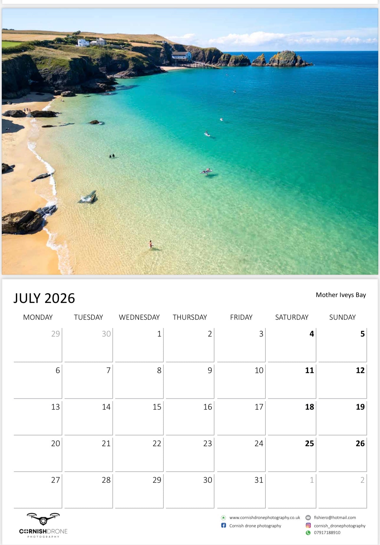 Cornwall Calendar 2026