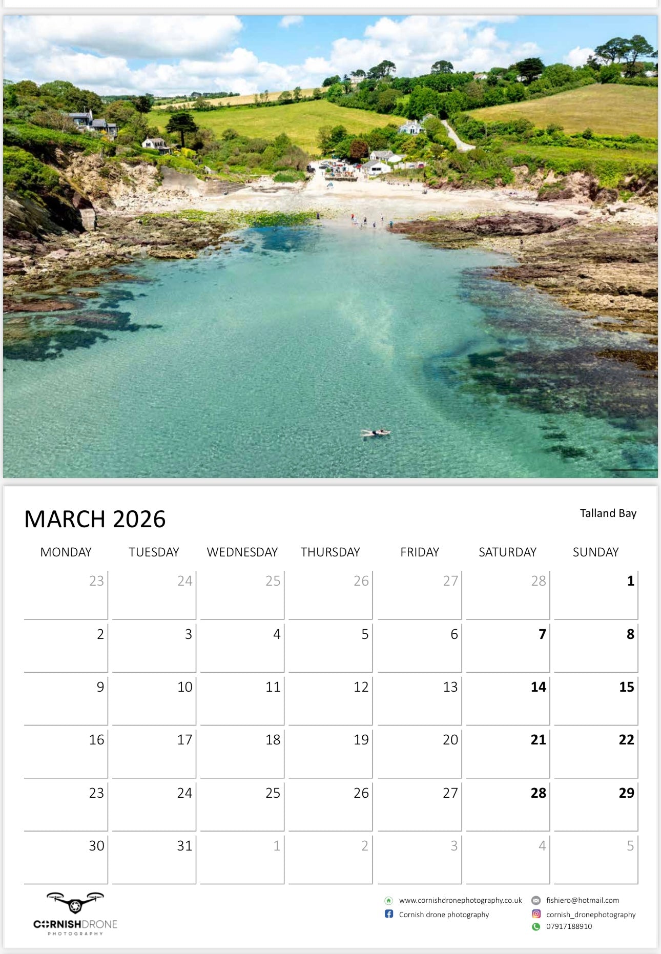 Cornwall Calendar 2026
