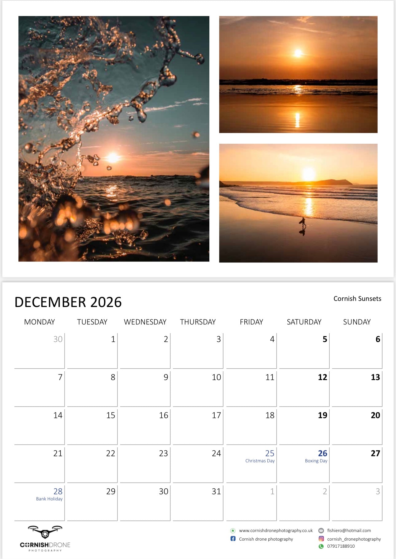 Cornwall Calendar 2026