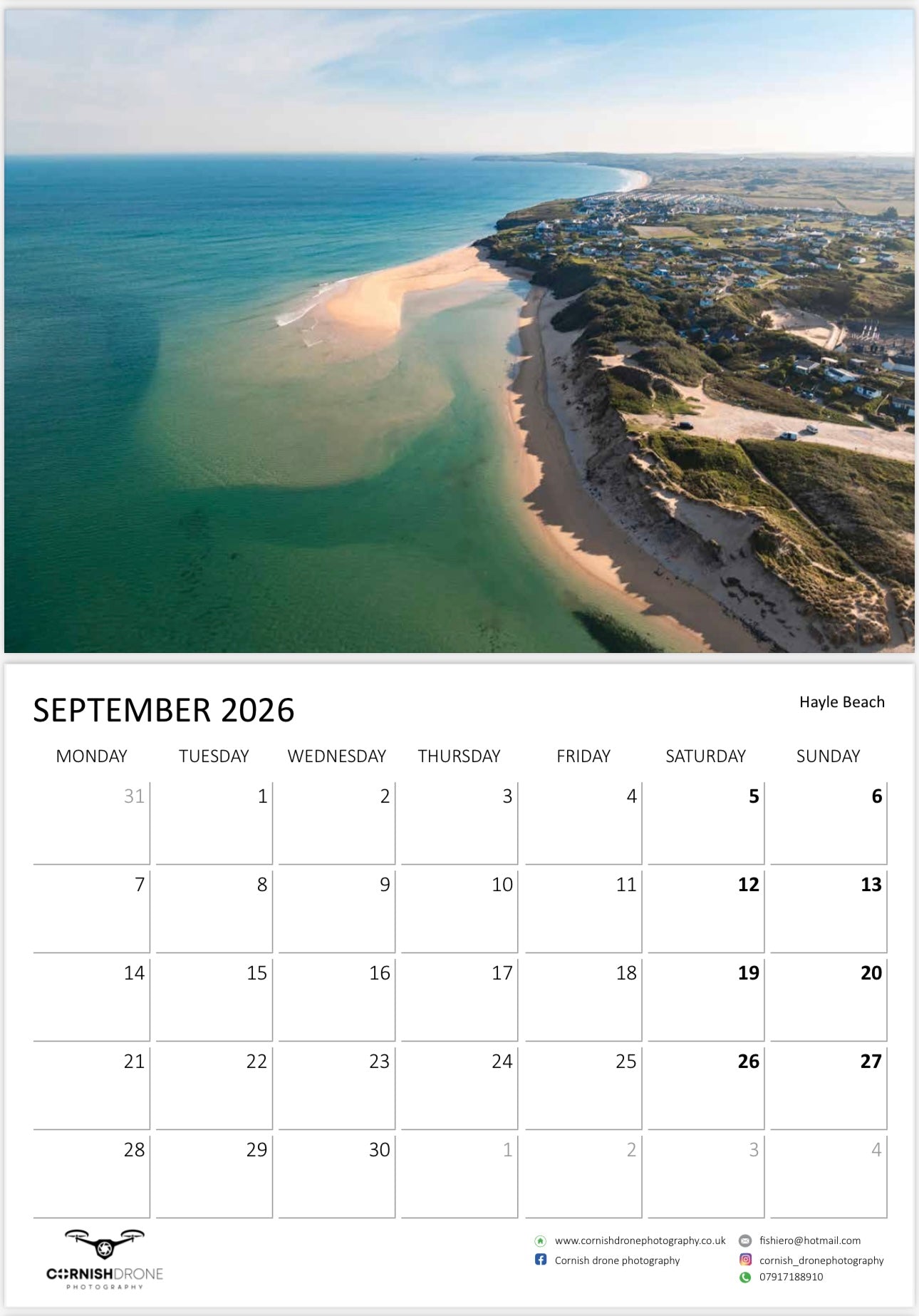 Cornwall Calendar 2026