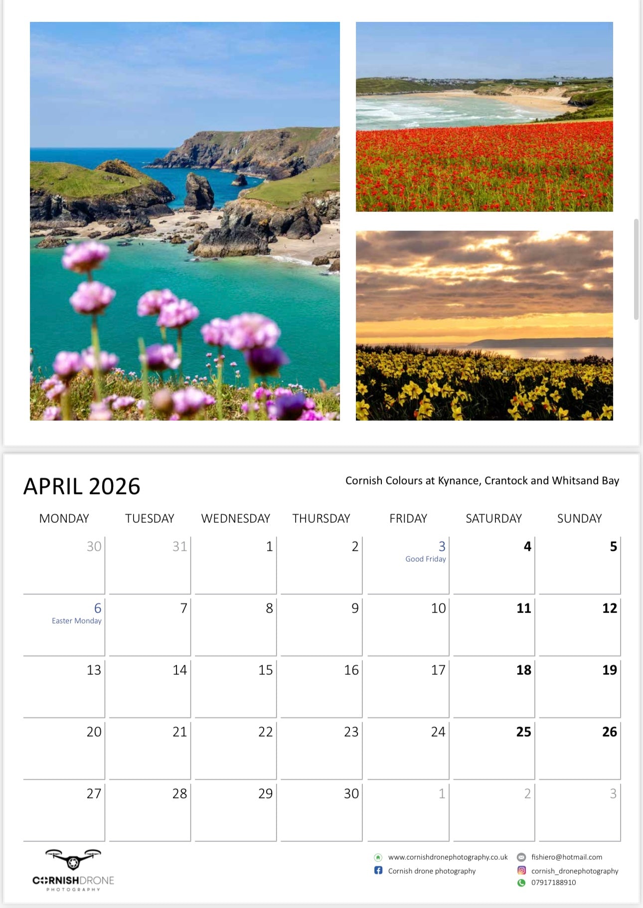 Cornwall Calendar 2026