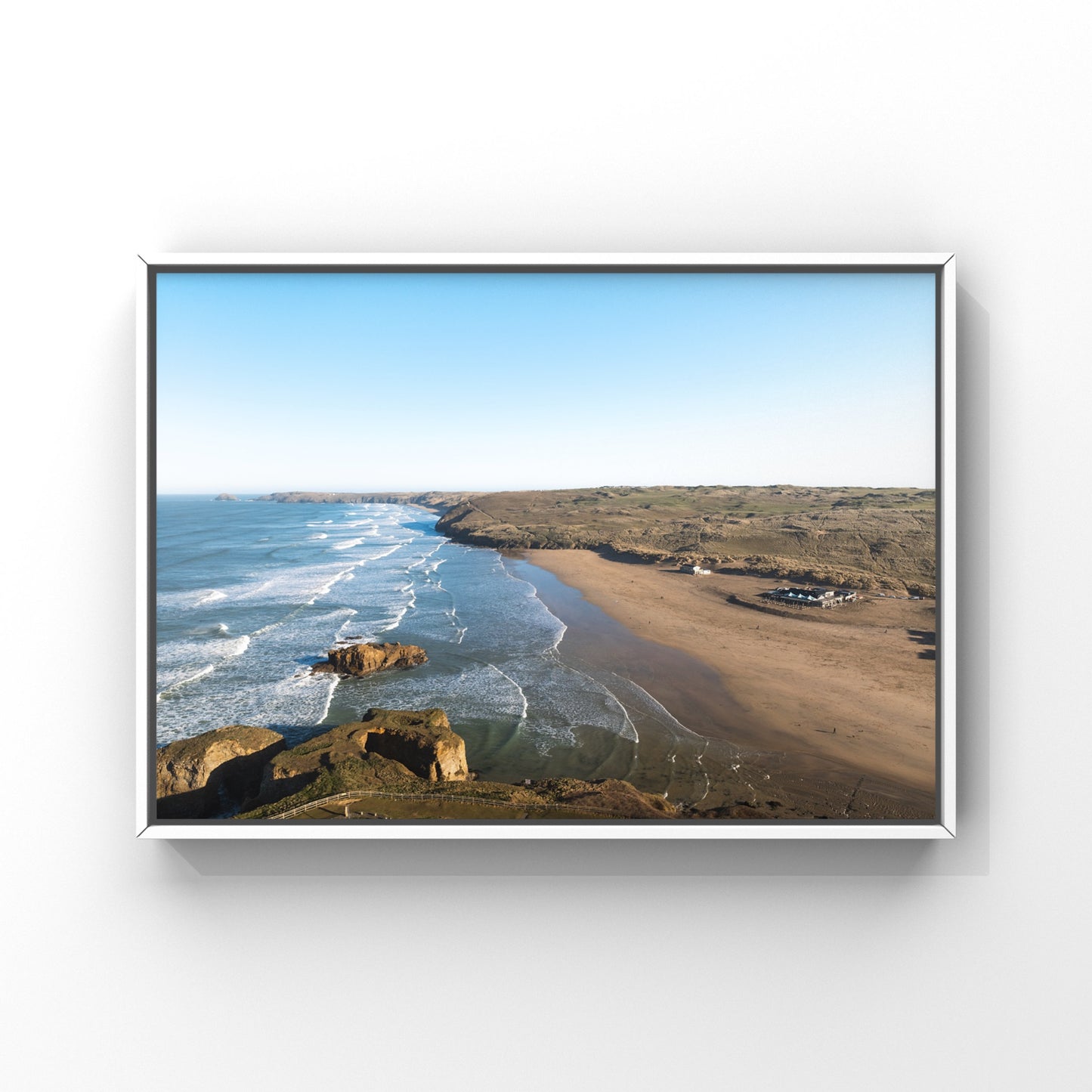 Perranporth Beach Cornwall Aerial Print