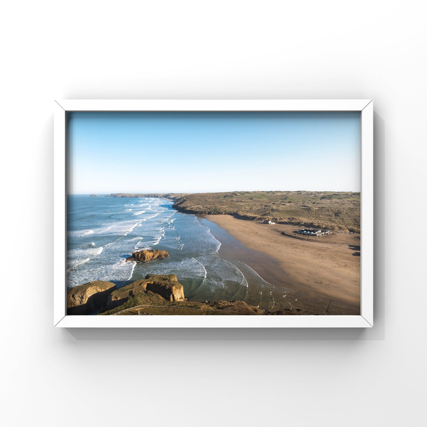 Perranporth Beach Cornwall Aerial Print