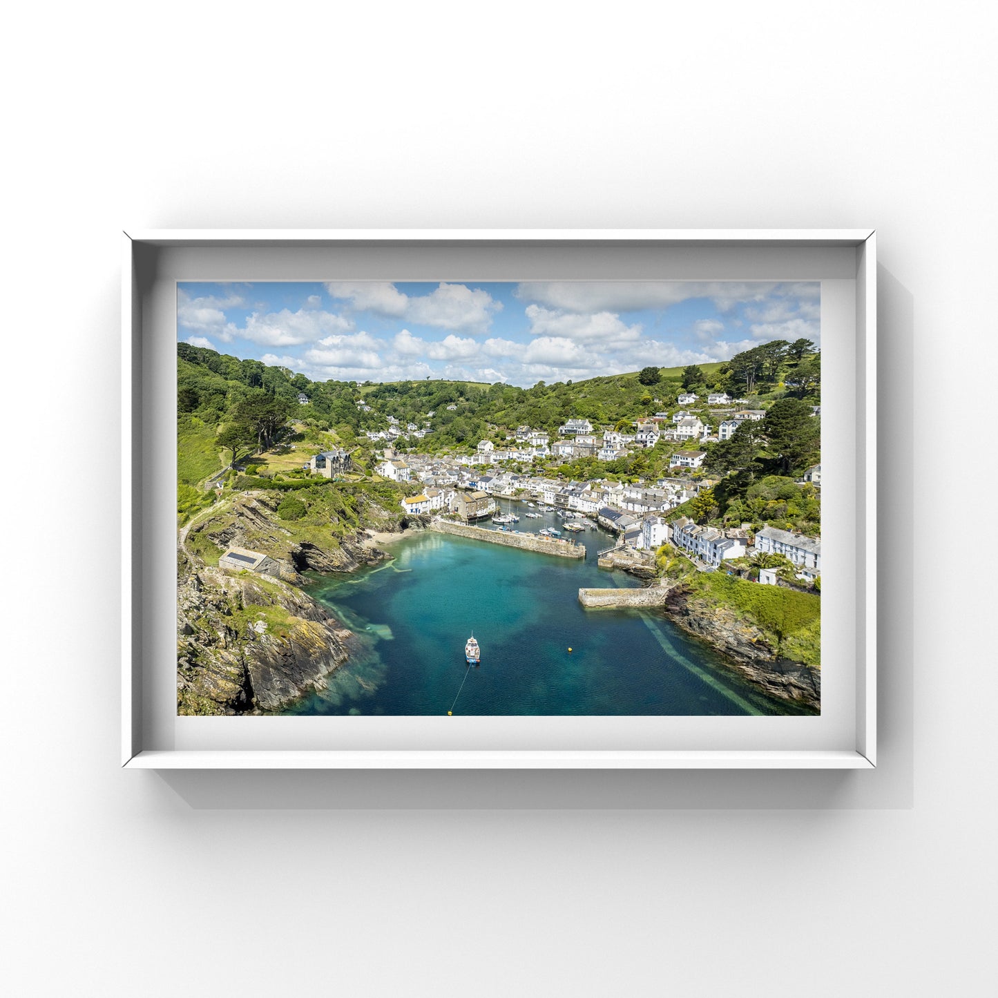 Polperro Cornwall Aerial Phot Print