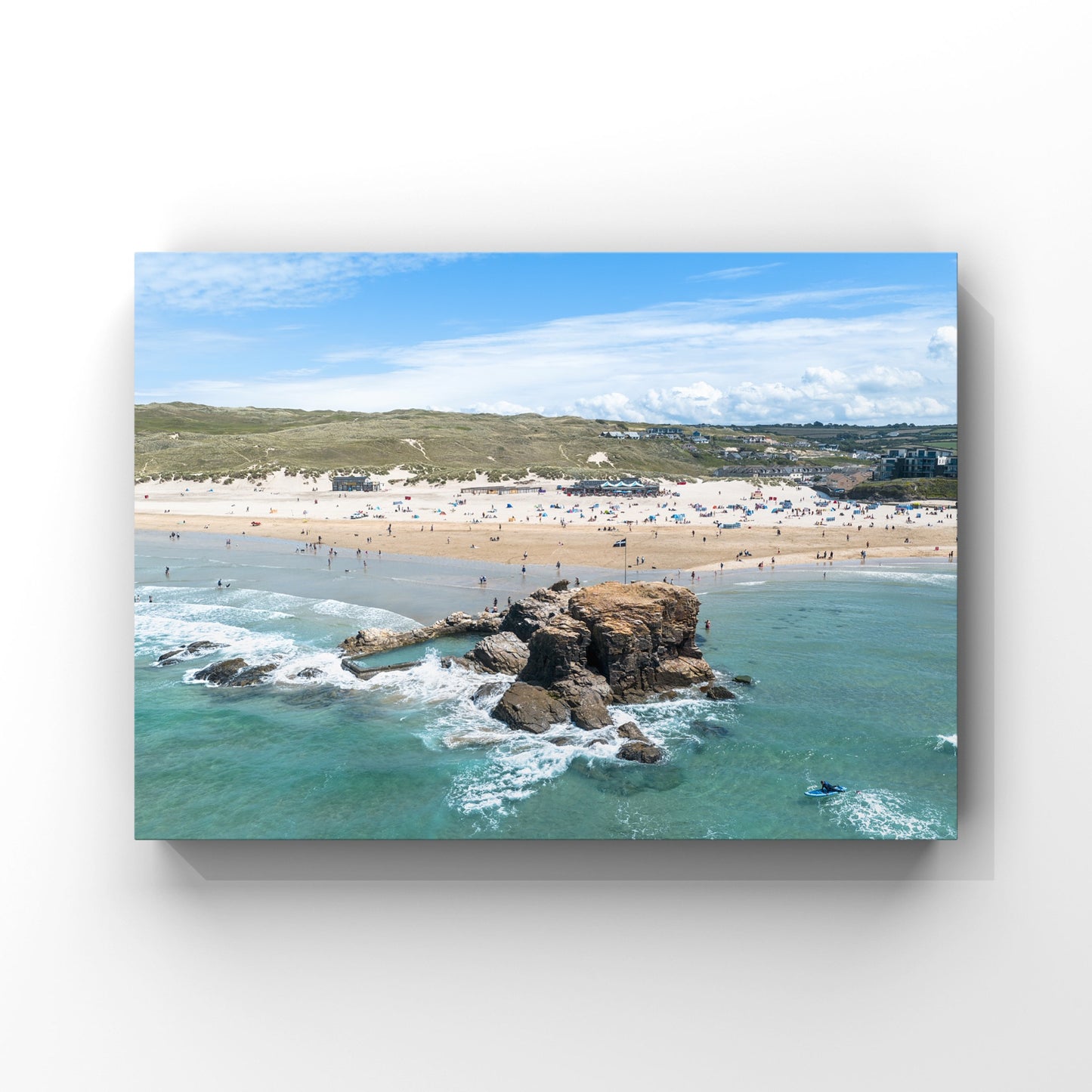Perranporth beach and Seapool Print Cornwall