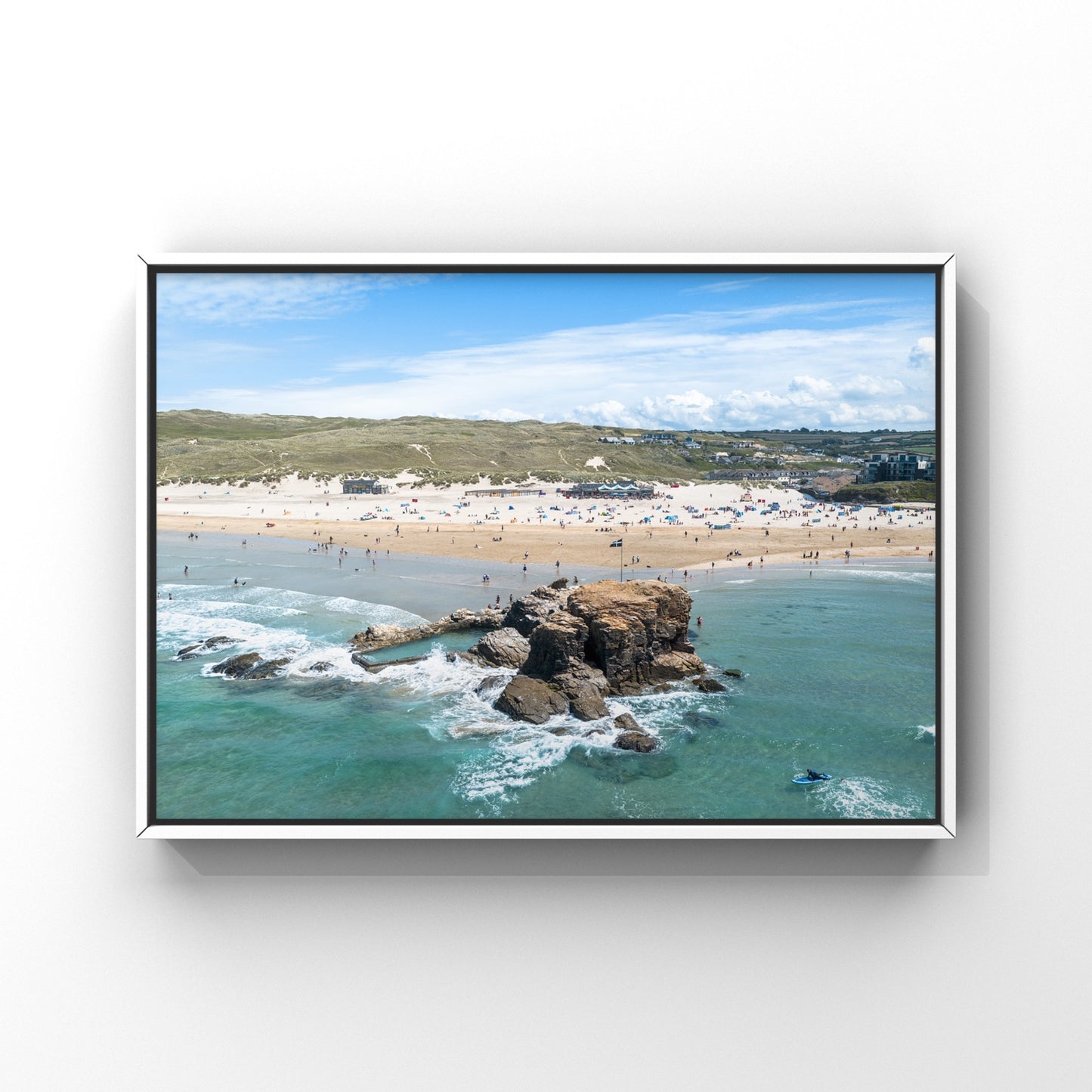 Perranporth beach and Seapool Print Cornwall