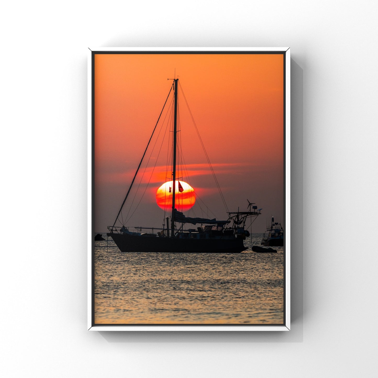 Newquay Boat Sunset Print Cornwall