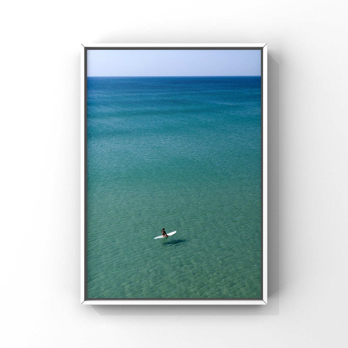 Cornish sea and Surfer Print