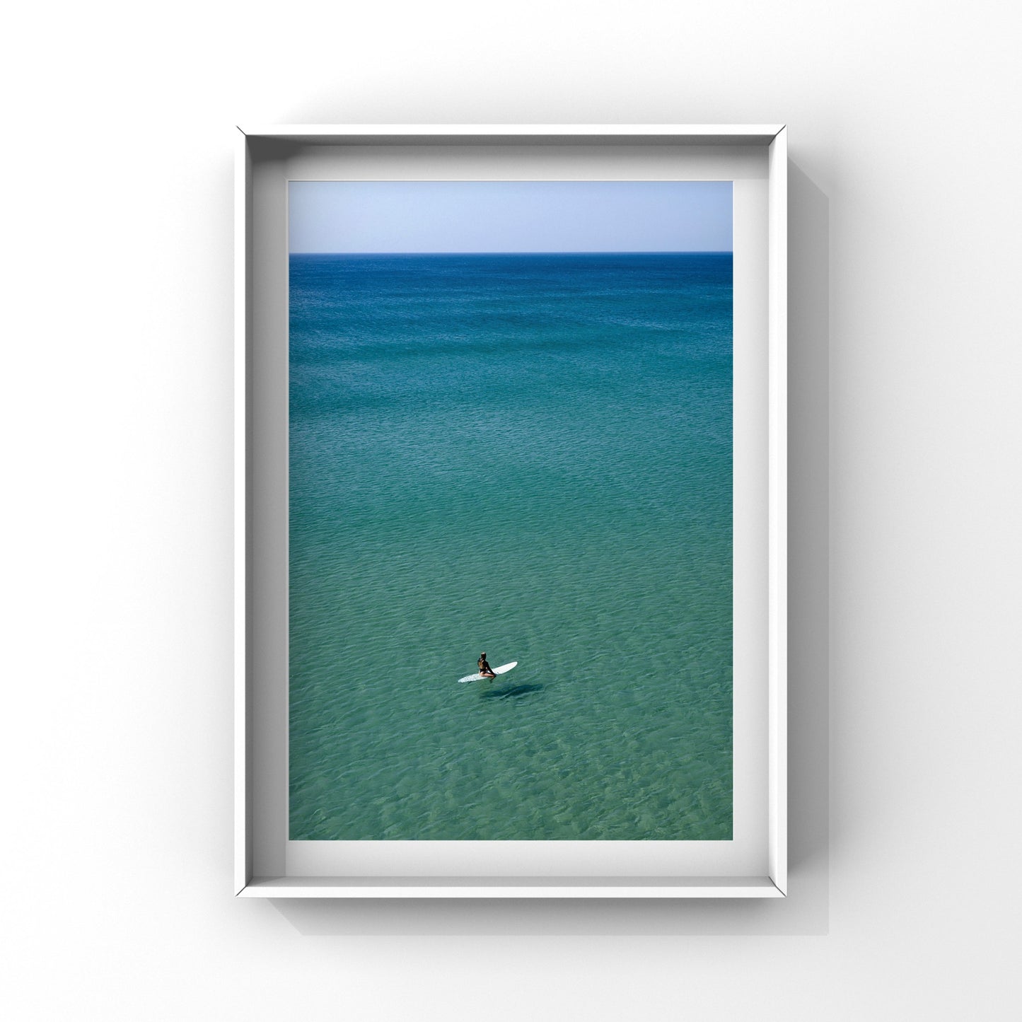 Cornish sea and Surfer Print