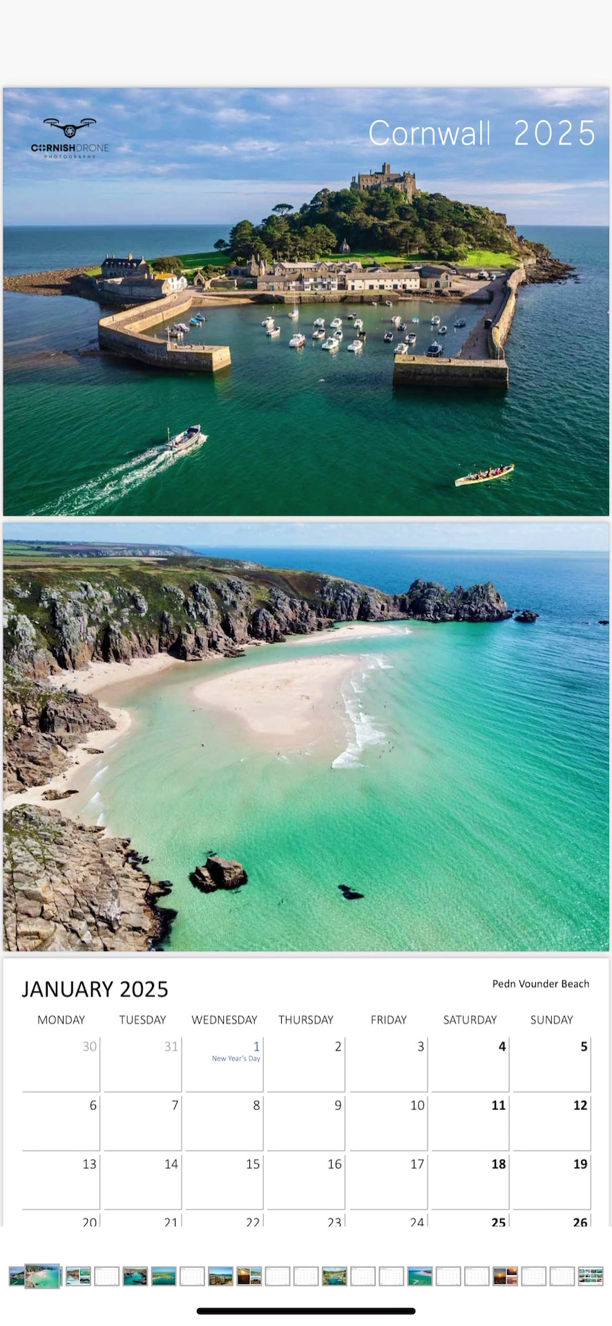 Cornwall 2025 Calendar CornishDronephotography