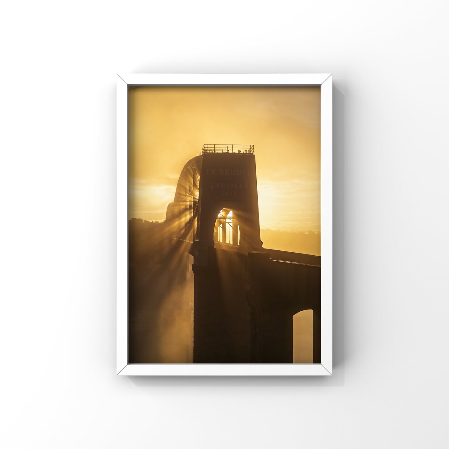 Misty Brunel Bridge Sunrise Print Cornwall