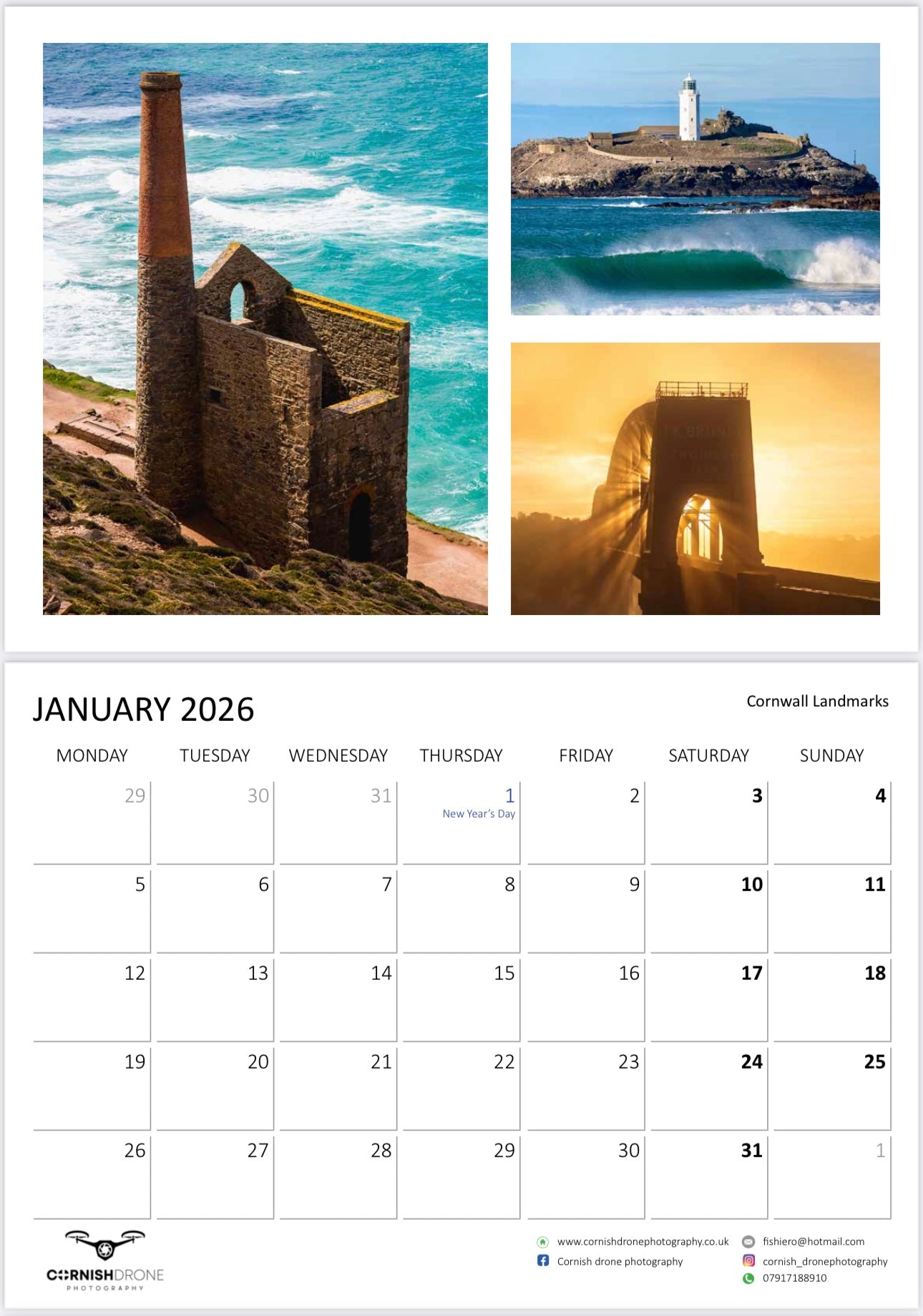 Cornwall 2025 Calendar