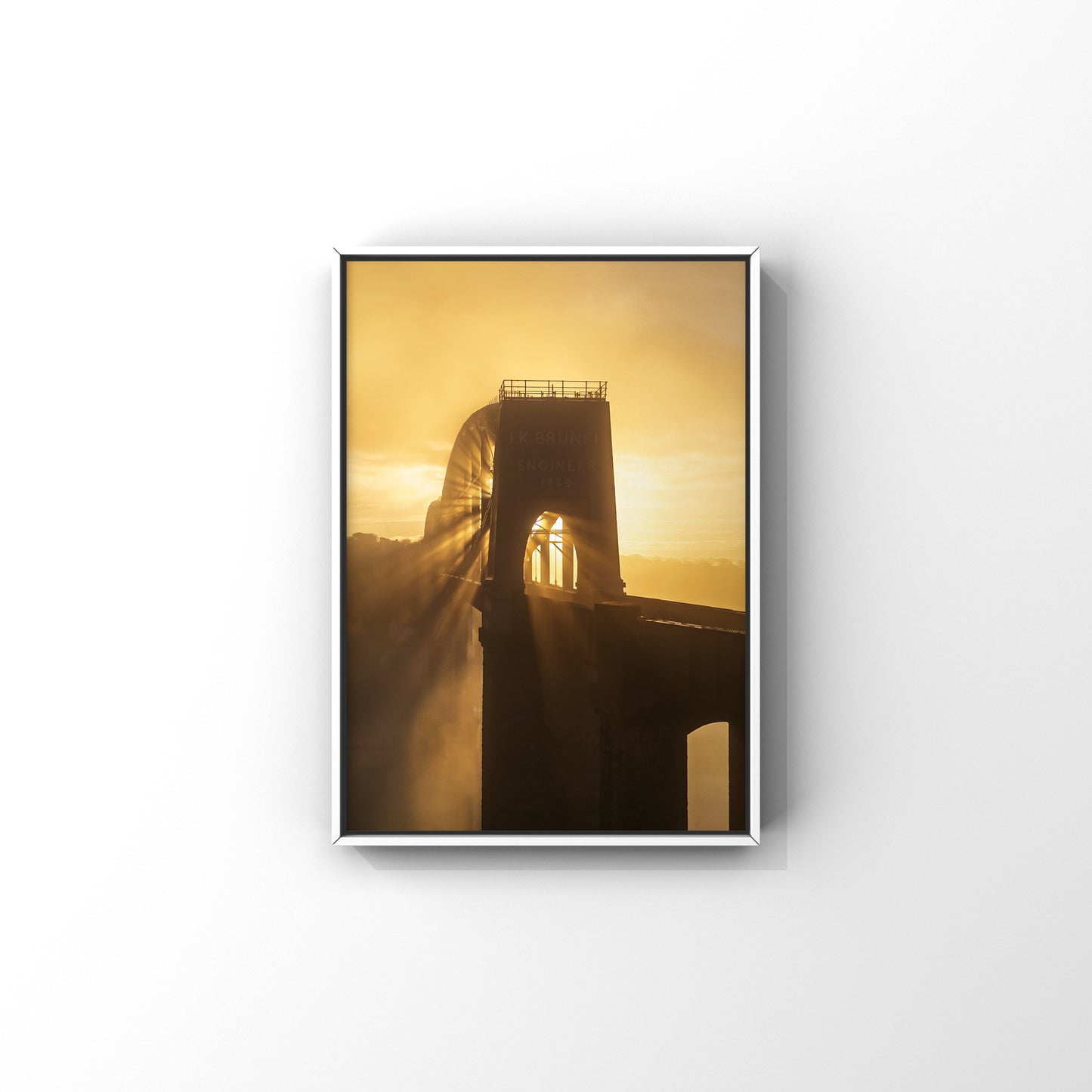 Misty Brunel Bridge Sunrise Print Cornwall