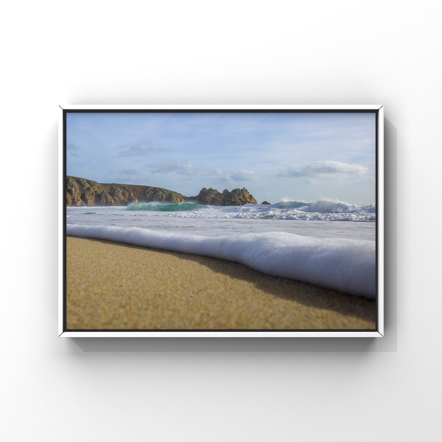 Porthcurno Cornwall creamy wave print