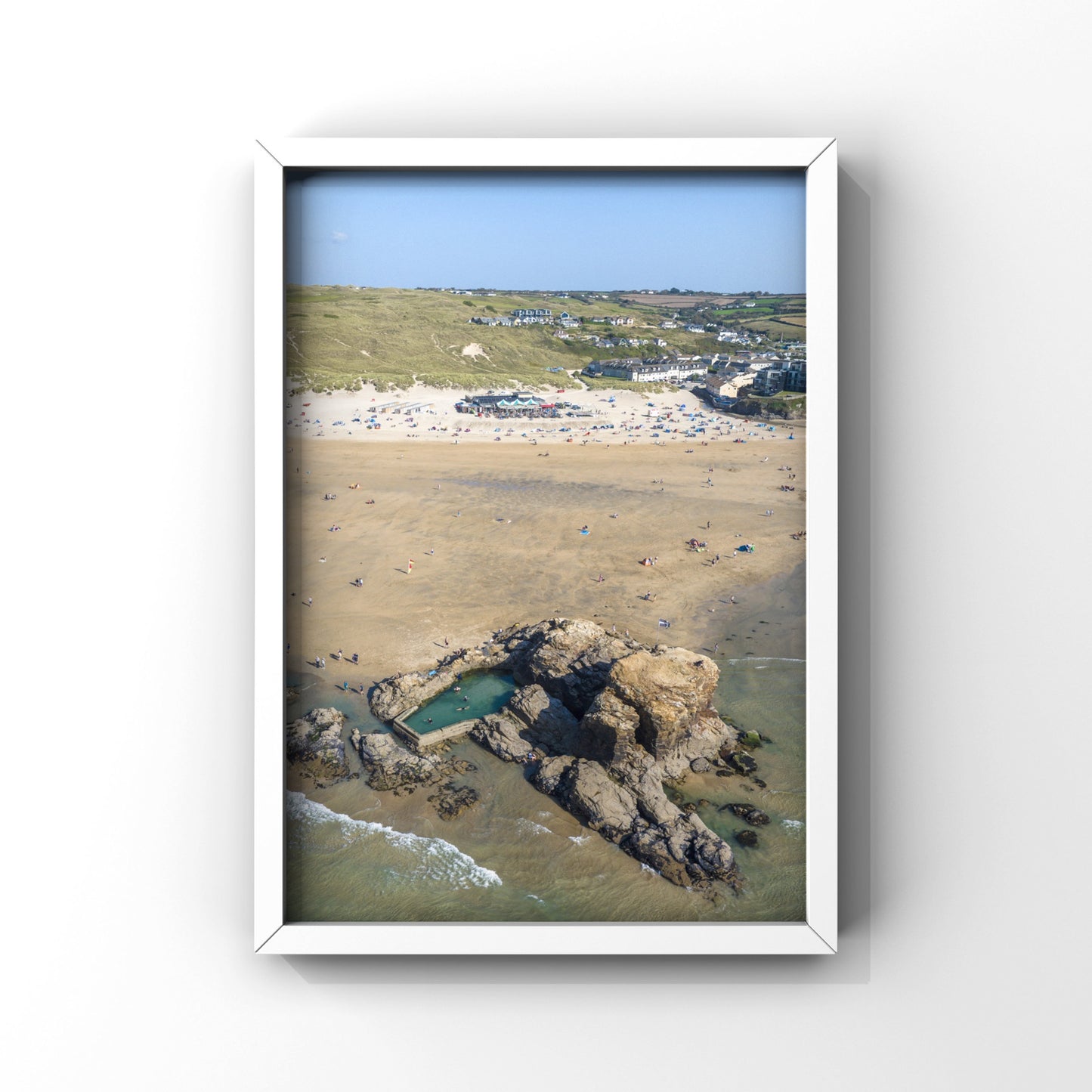 Perranporth Beach Aerial Photo Print