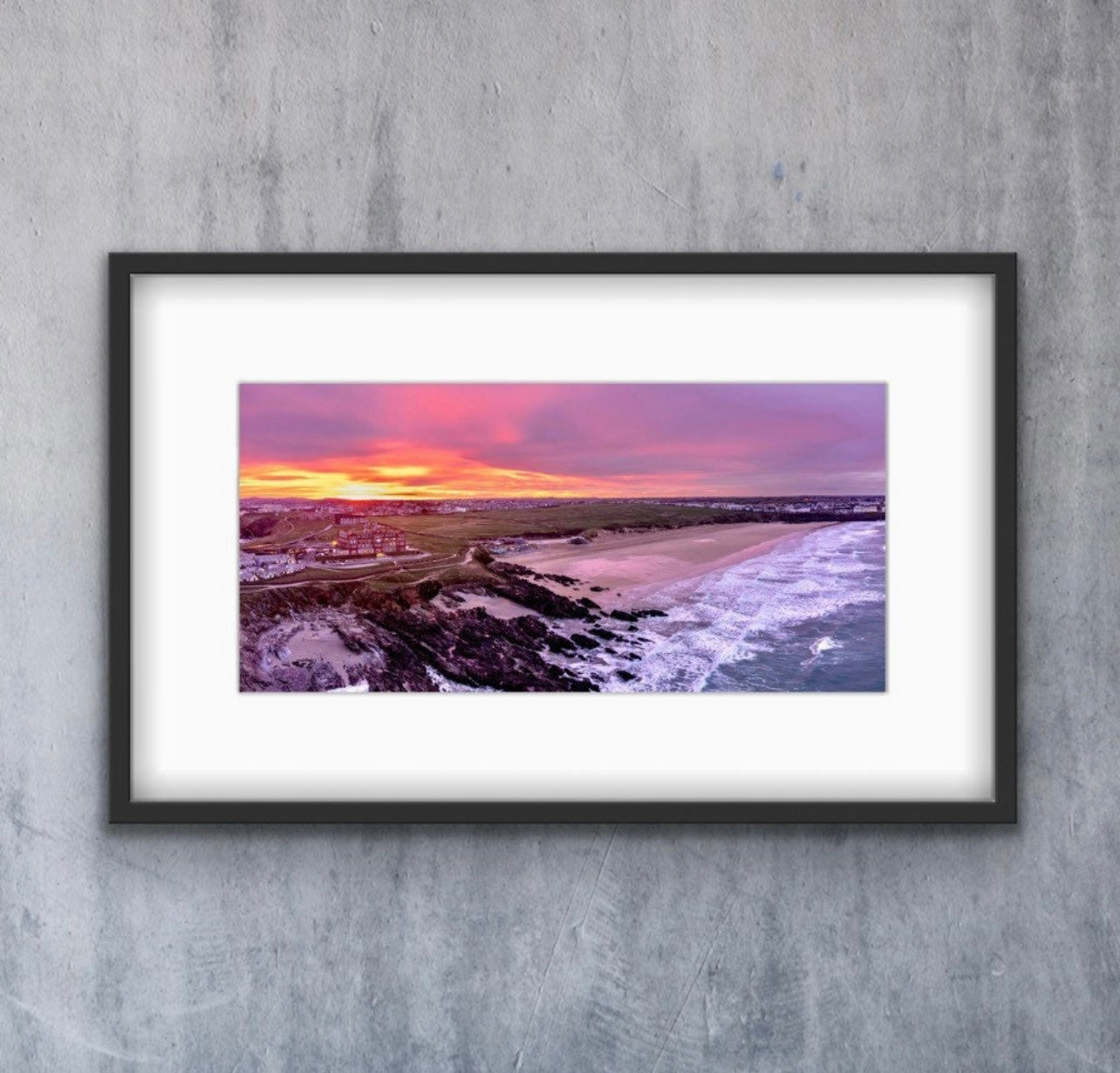 Fistral Beach Cornwall Sunrise Panoramic Print