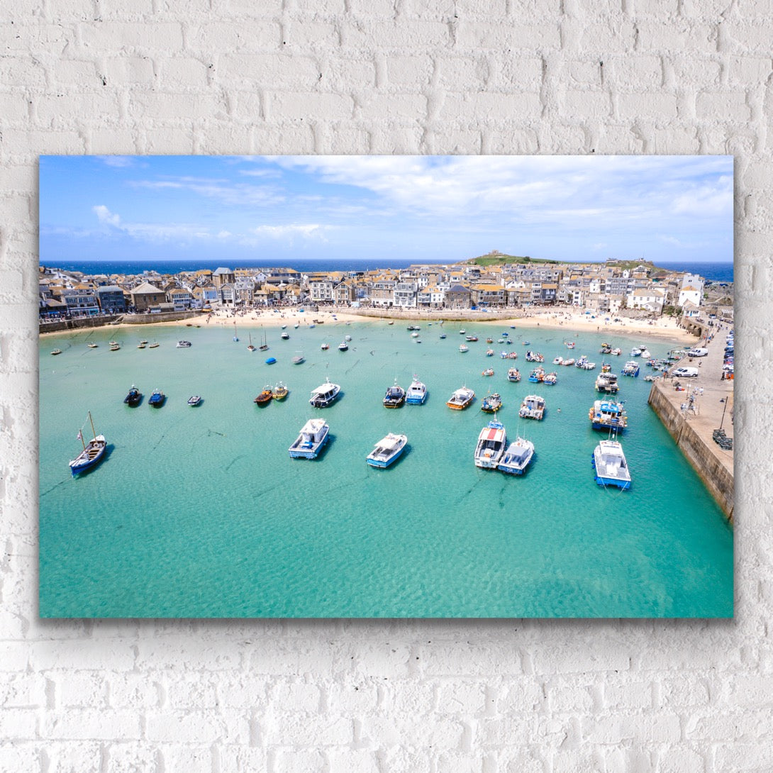 St Ives Harbour Aerial Photo Print