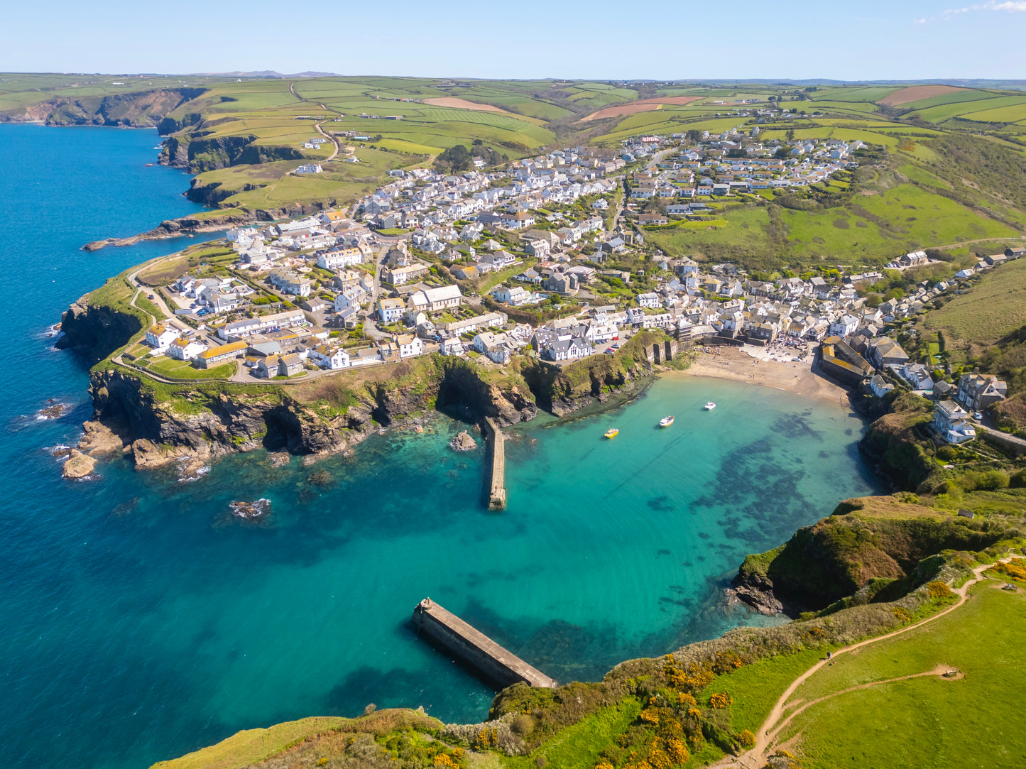 Port Isaac Cornwall Aerial Photo Print