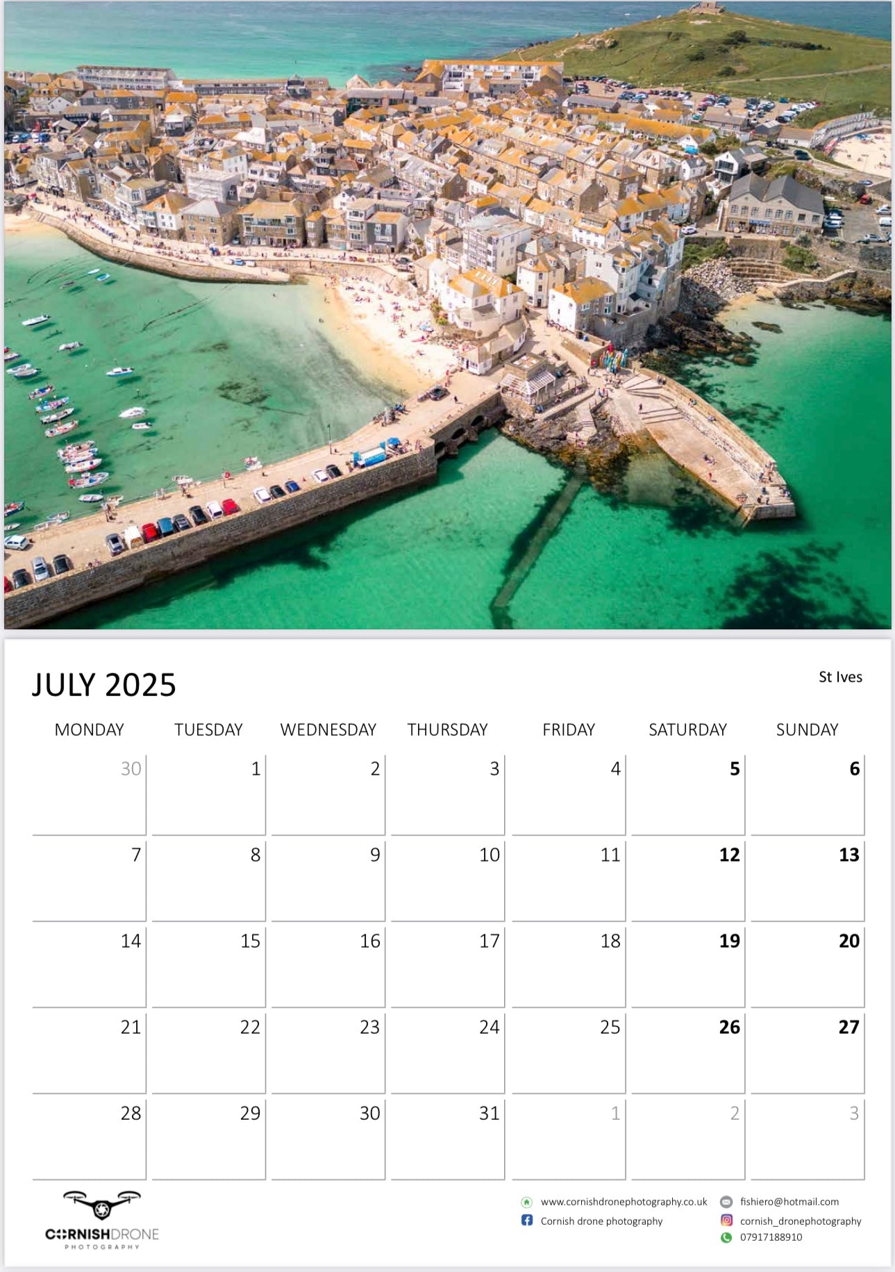 Cornwall 2025 Calendar