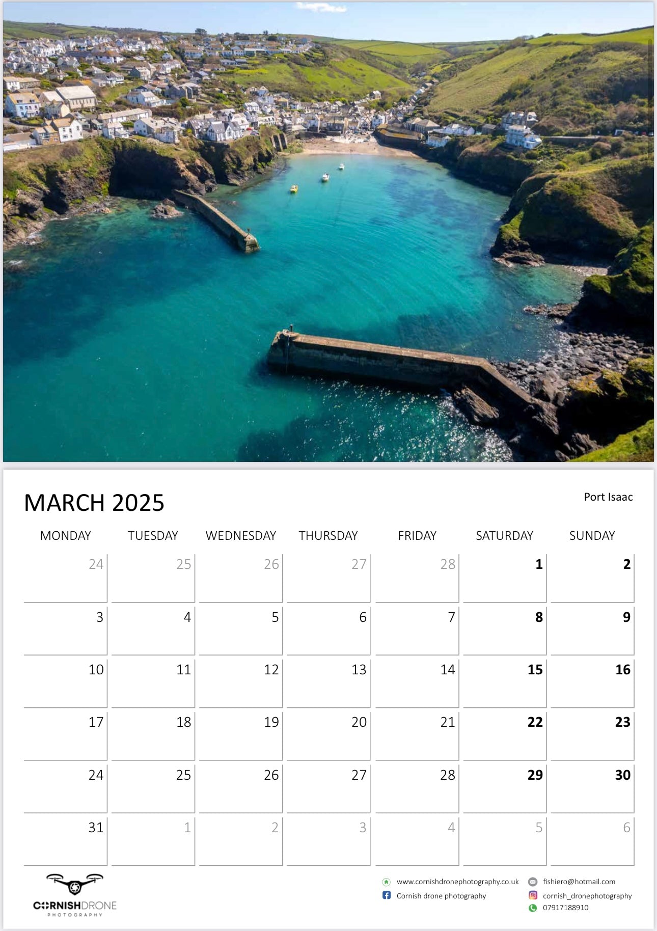 Cornwall 2025 Calendar