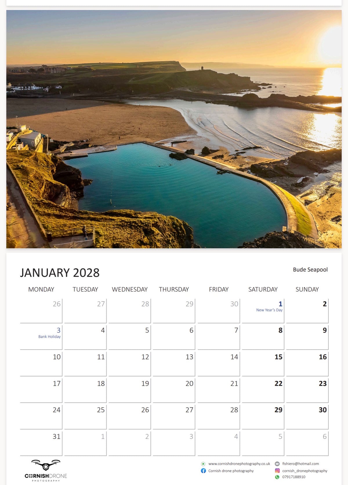 Cornwall Calendar 2027