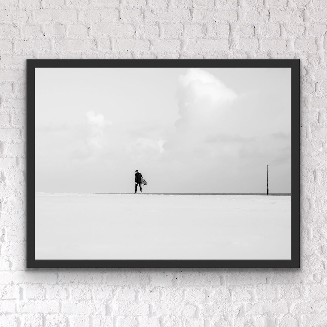 Hayle Surfer Minimalist Black and White Print