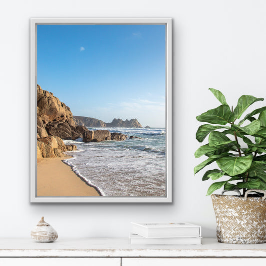 Porthcurno Winter light Portrait Print