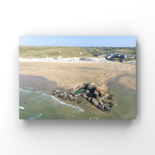 Perranporth Beach Aerial Photo Print