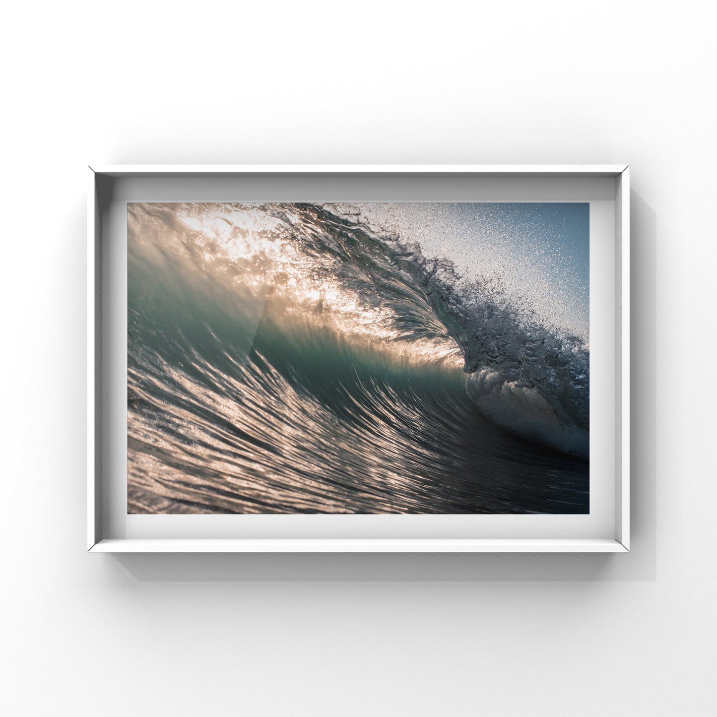 Sunlit Cornish Wave Seascape Print