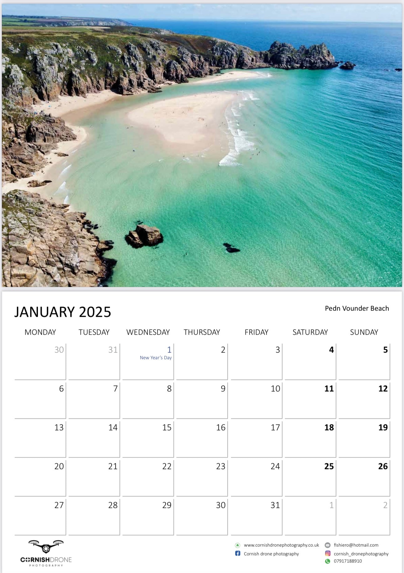 Cornwall 2025 Calendar