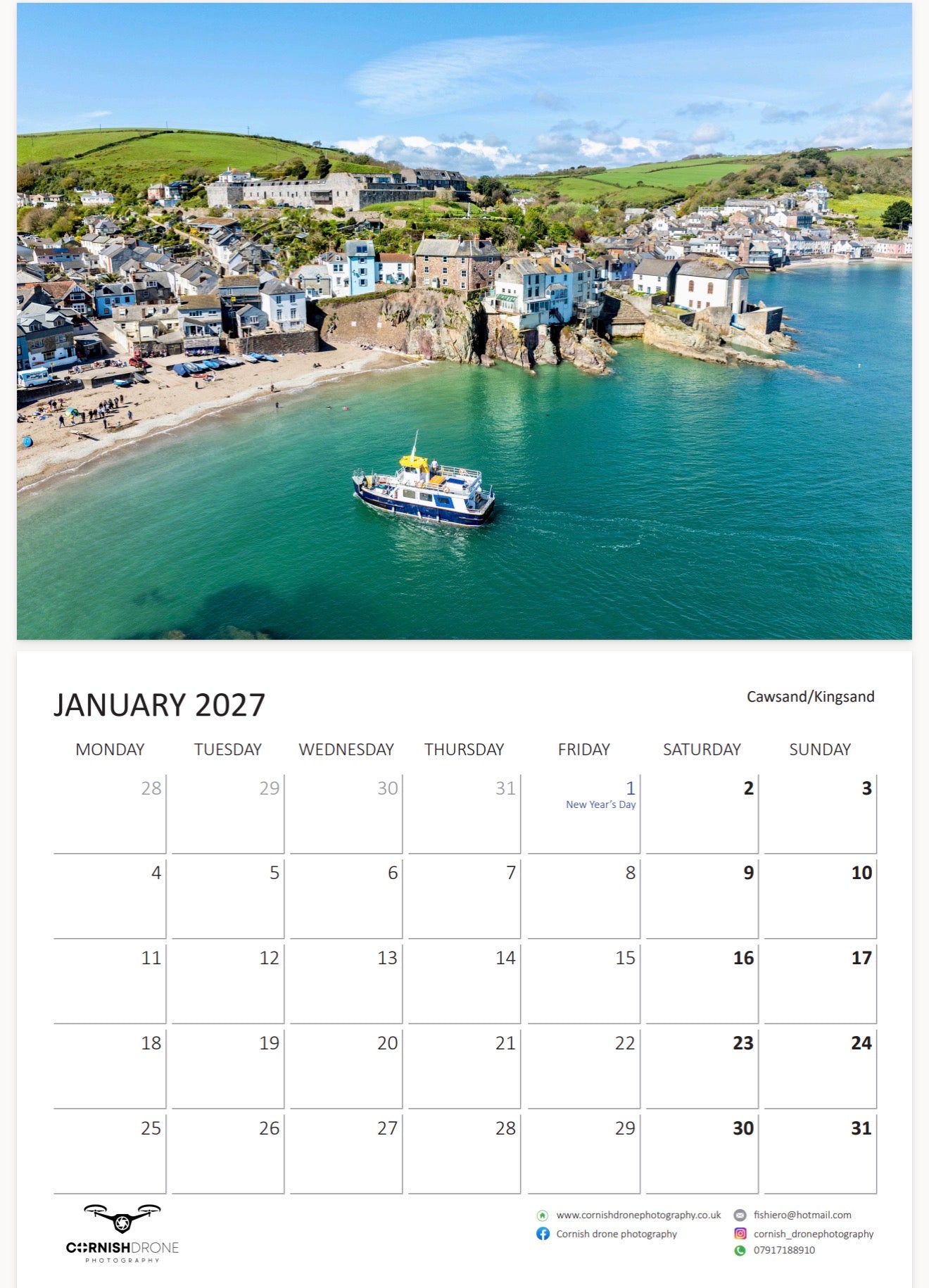 Cornwall Calendar 2027