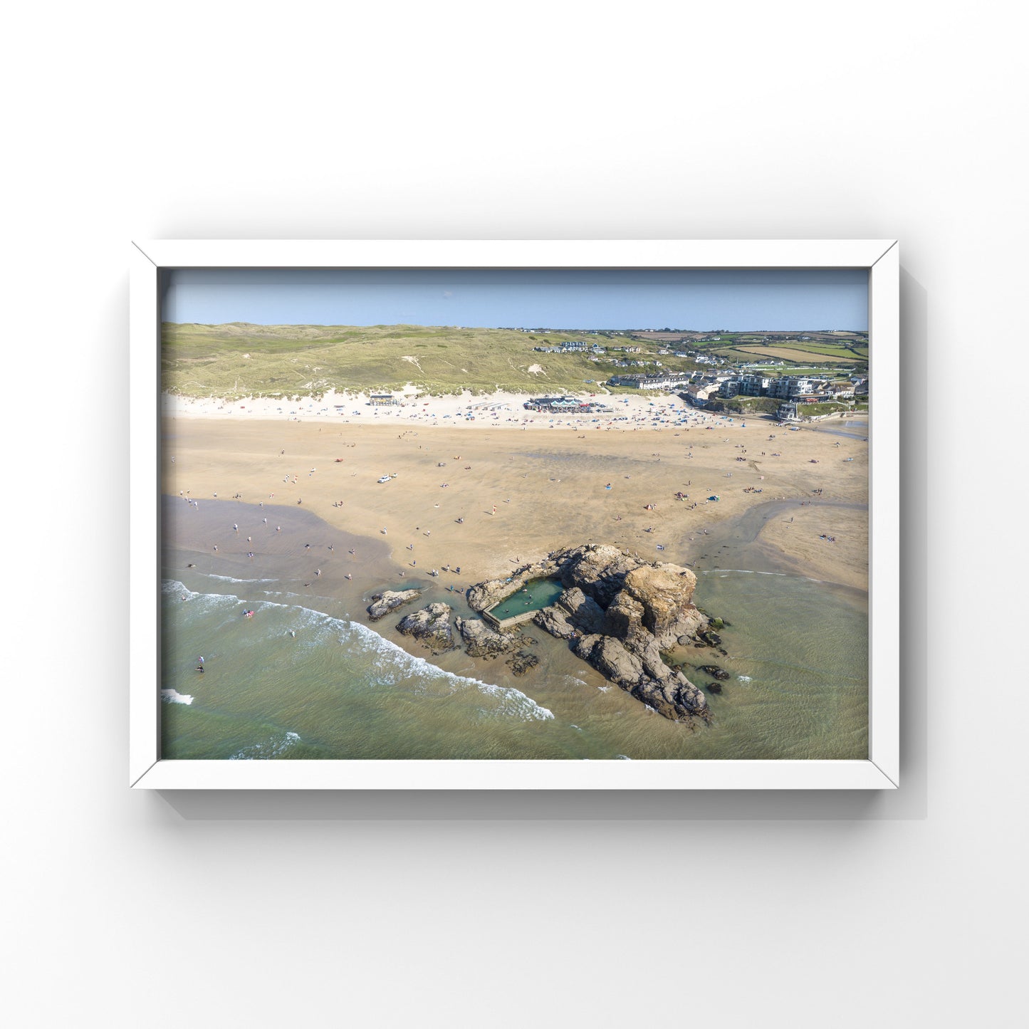 Perranporth Beach Aerial Photo Print