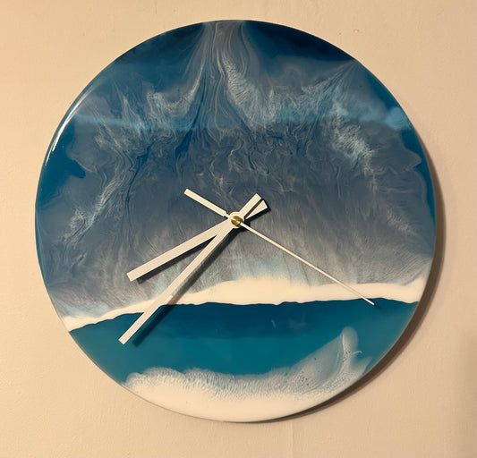 Resin Clock sea / waves