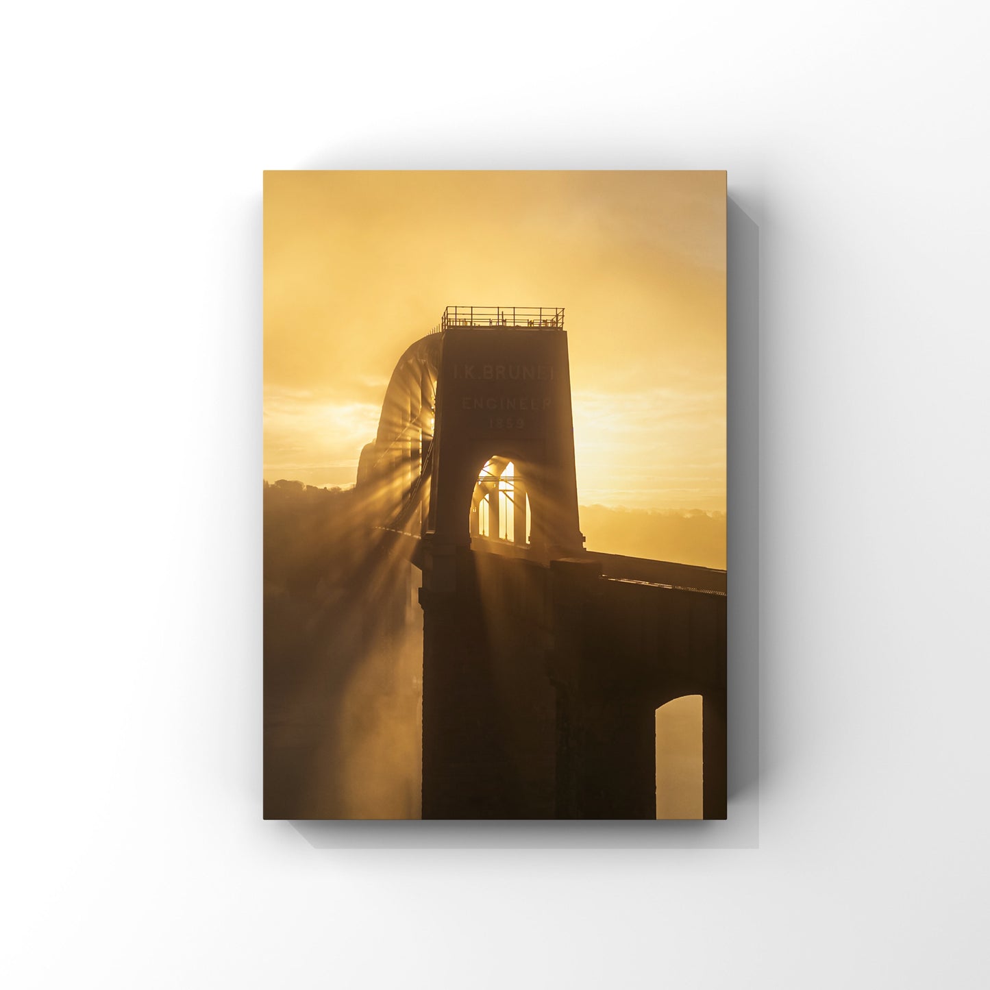 Misty Brunel Bridge Sunrise Print Cornwall