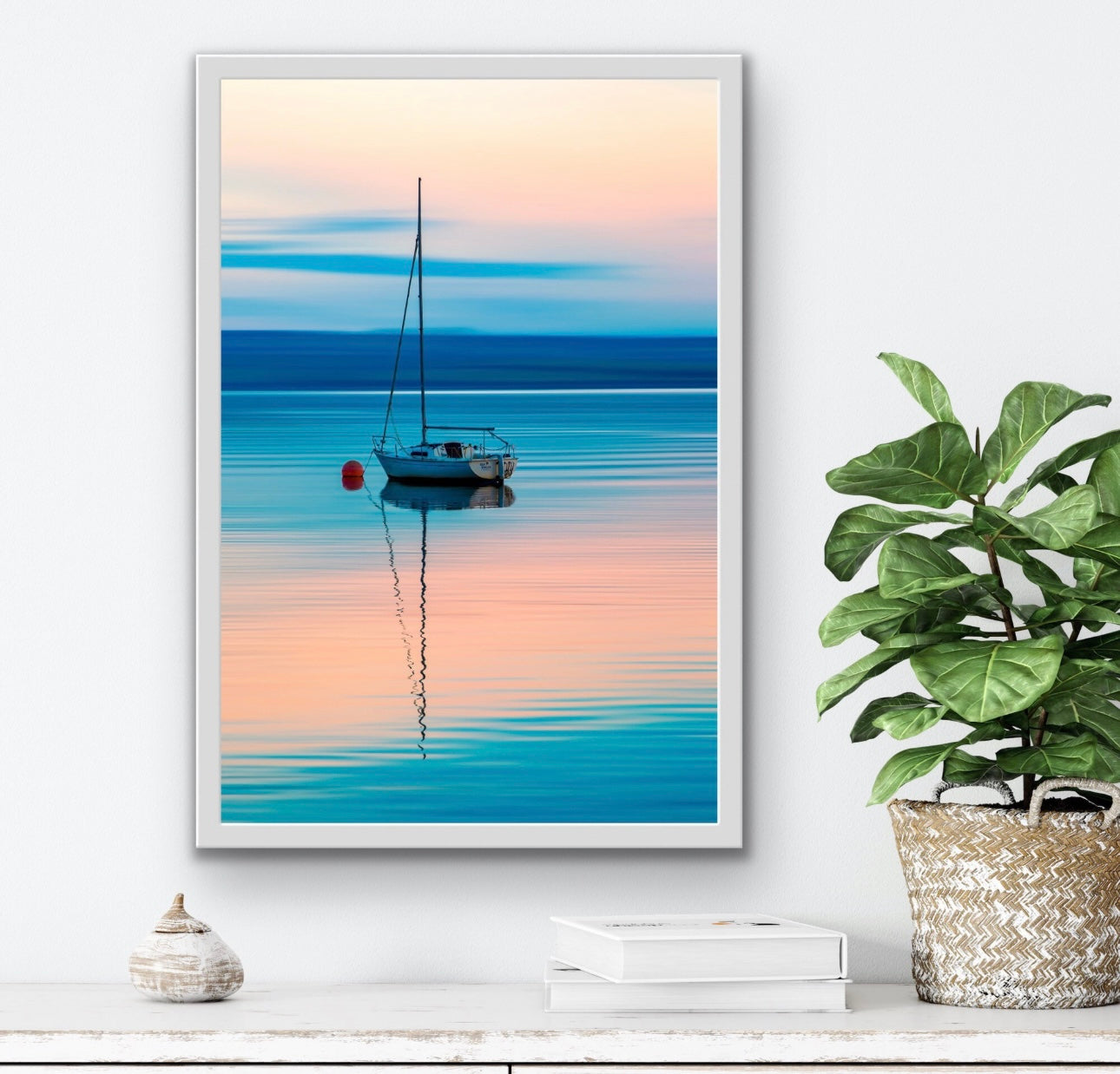 Boat Sunrise Colours Abstract Print