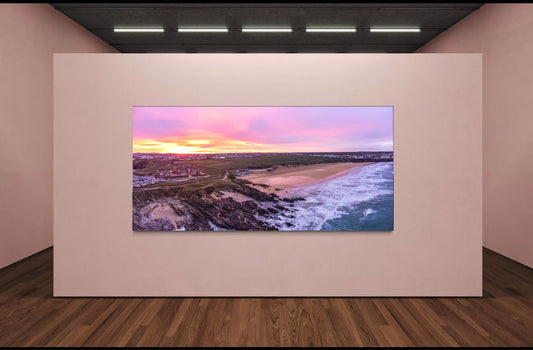Fistral Beach Cornwall Sunrise Panoramic Print