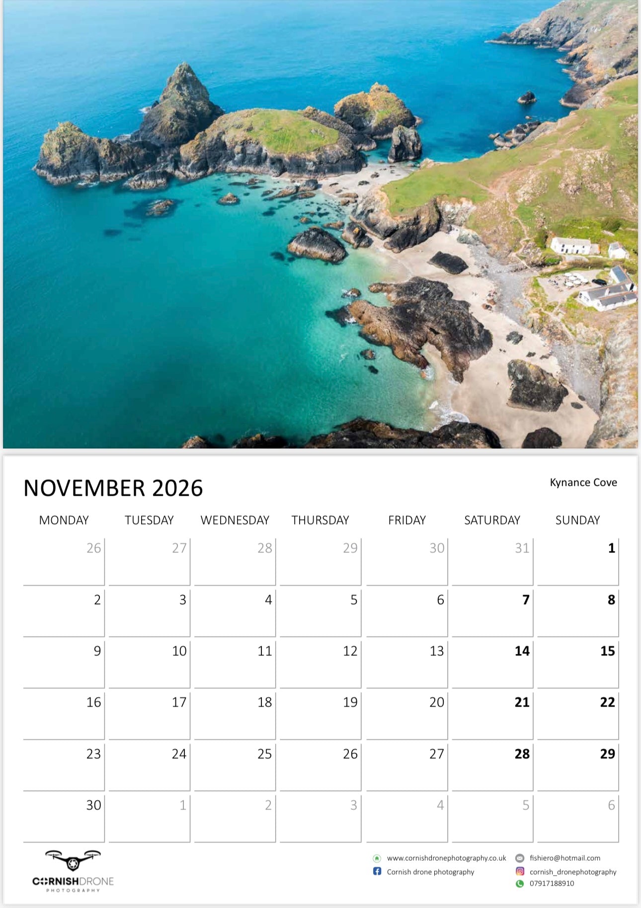 Cornwall Calendar 2026