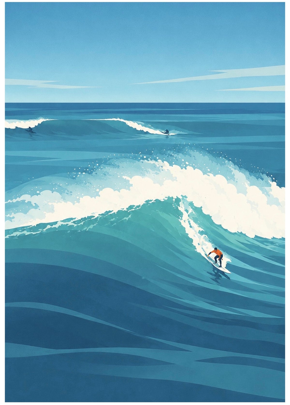 Fistral Beach The Cribbar Big Wave Print