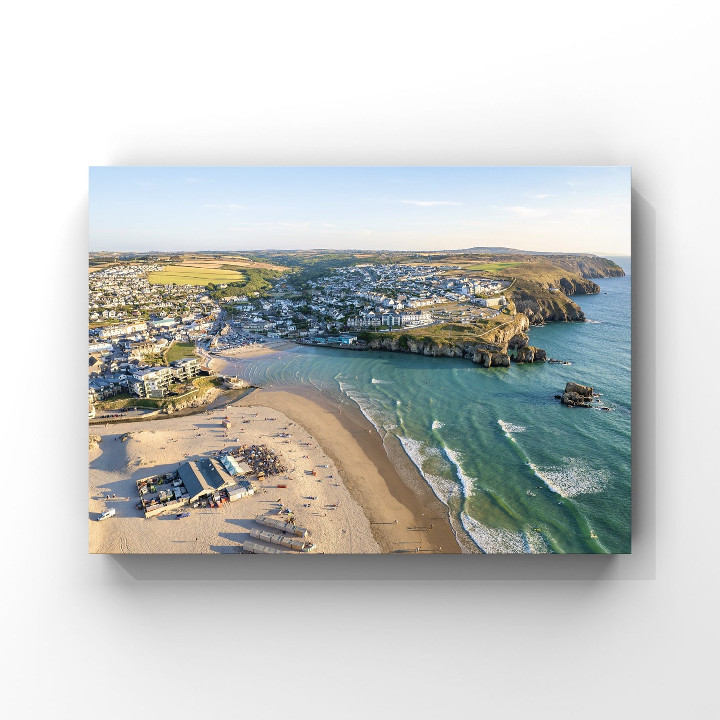 Perranporth beach Cornwall Aerial Print