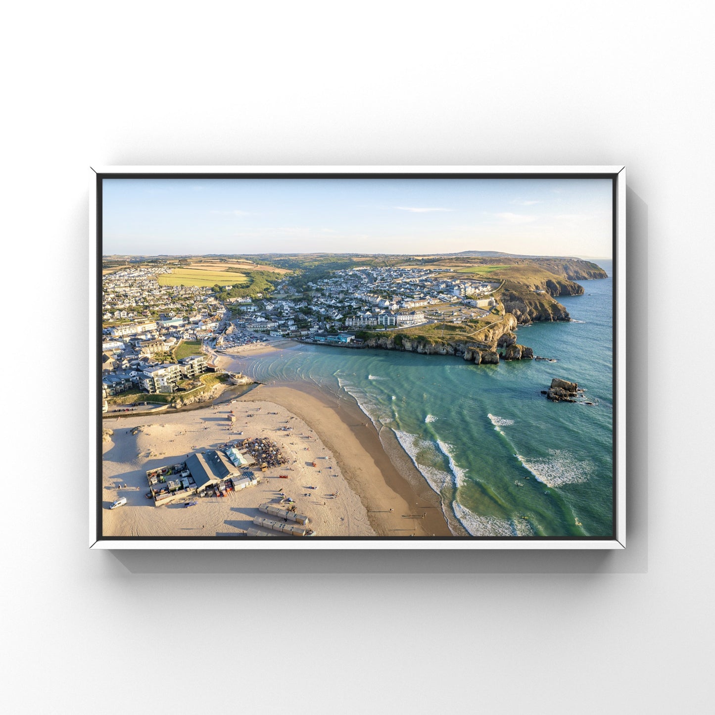 Perranporth beach Cornwall Aerial Print