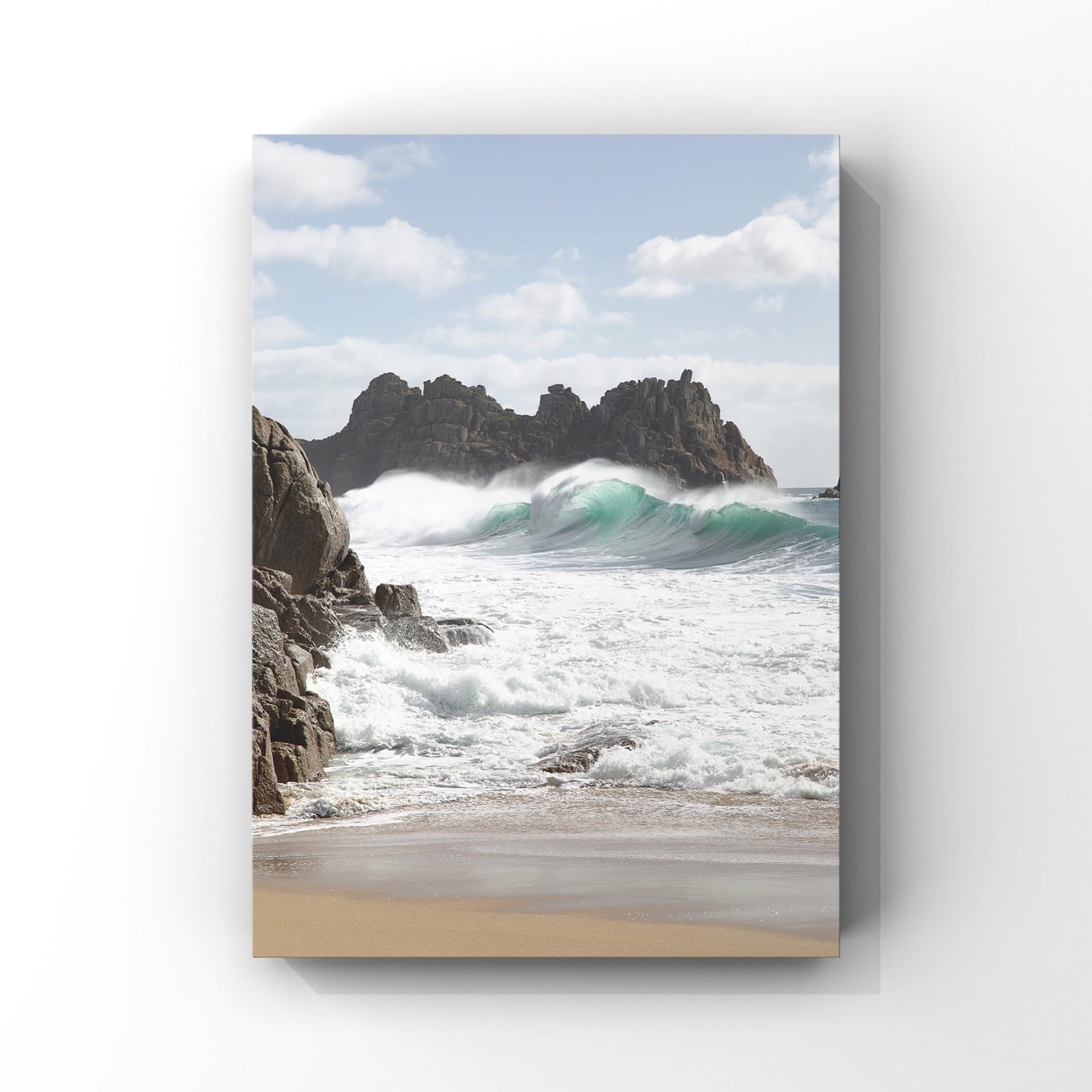 Porthcurno Backlit waves Print