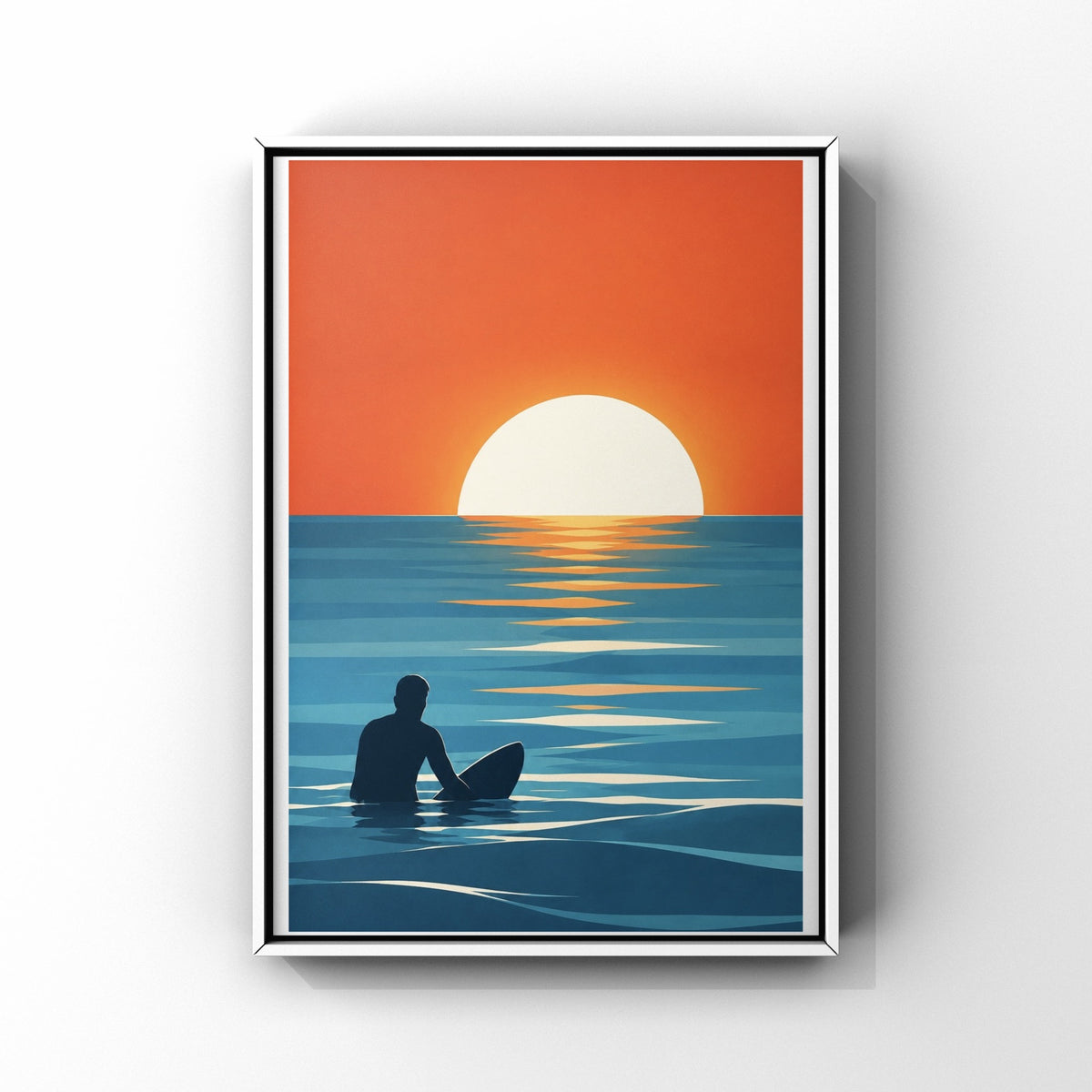 Sunset Surfer Poster Print