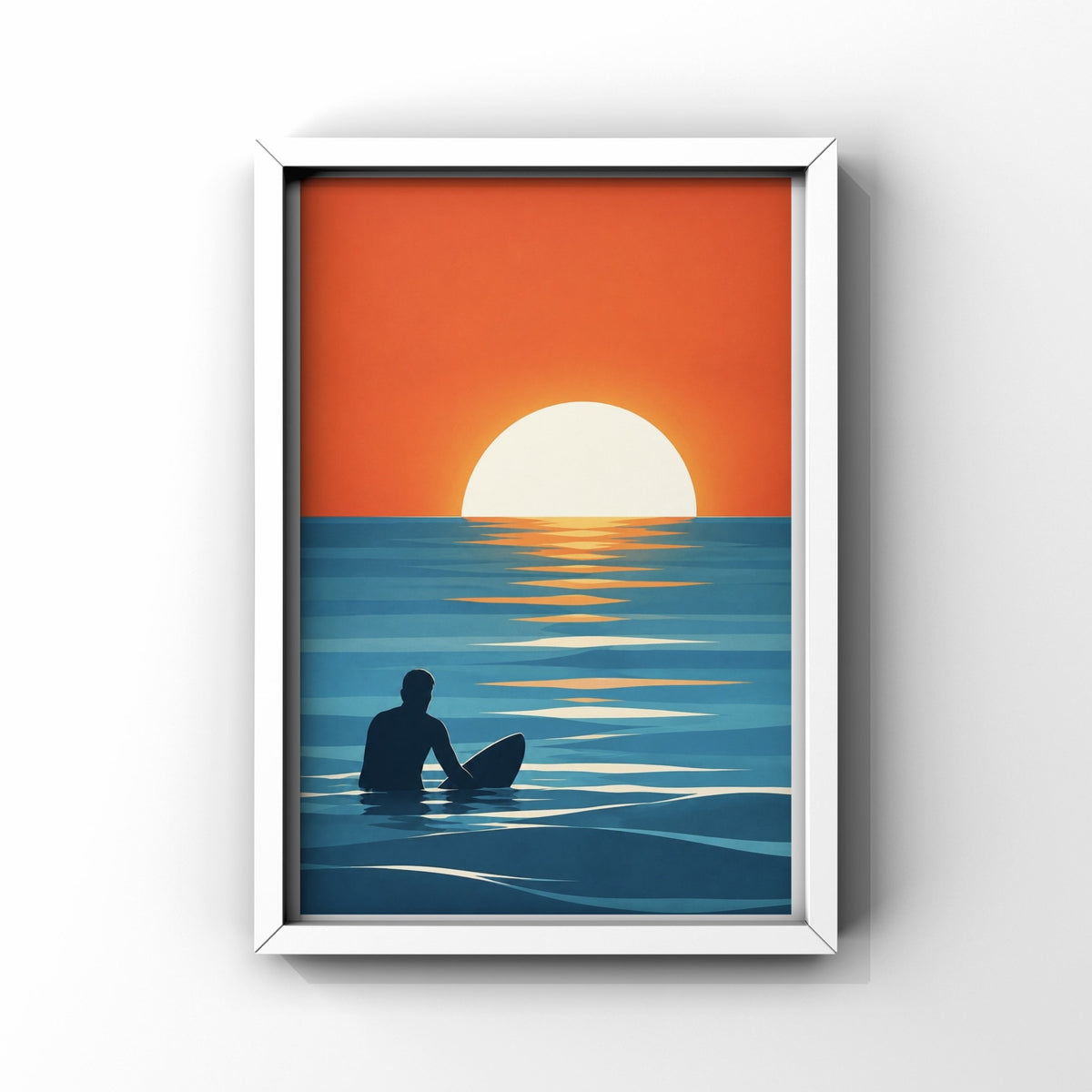 Sunset Surfer Poster Print