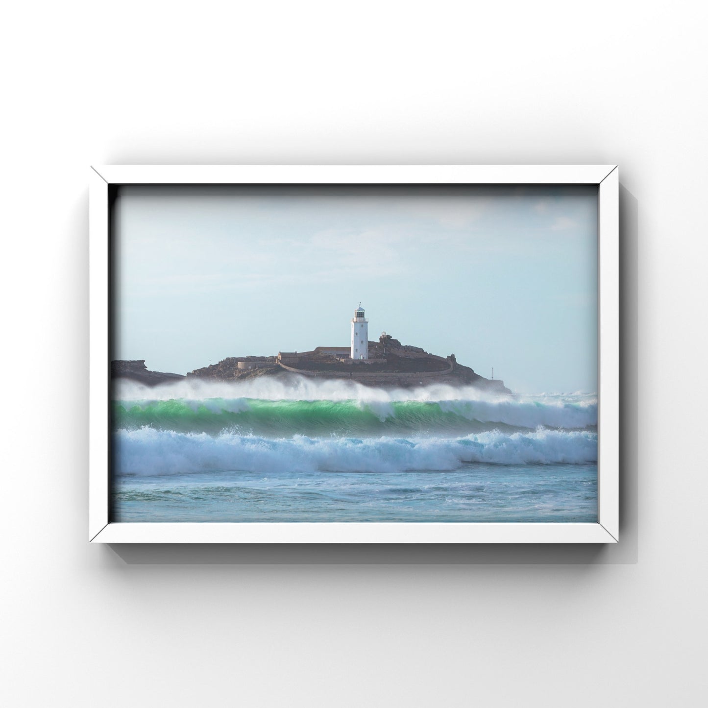 Godrevy Lighthouse Waves Print