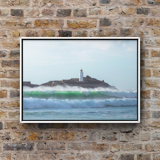 Godrevy Lighthouse Waves Print