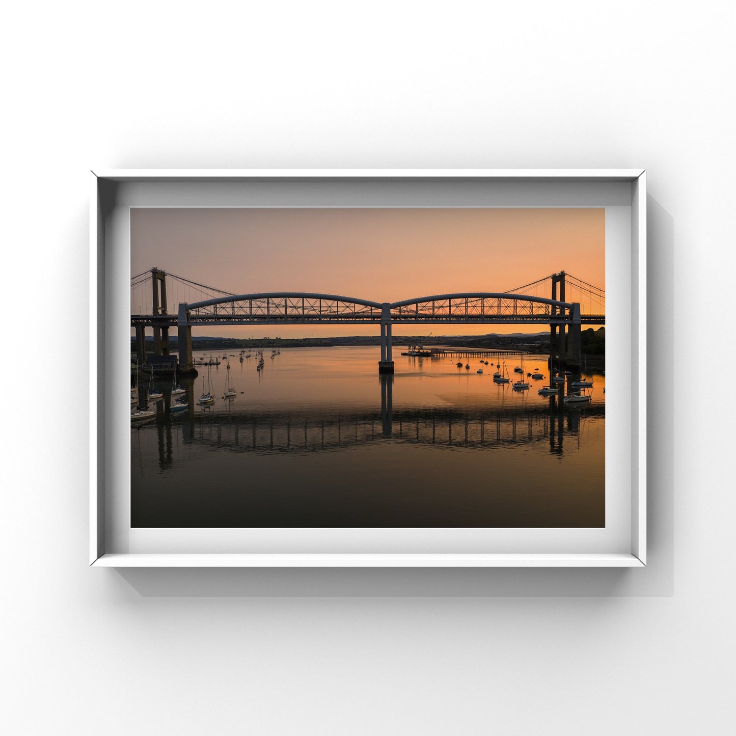 Brunel bridge and Tamar Reflections Sunrise Print