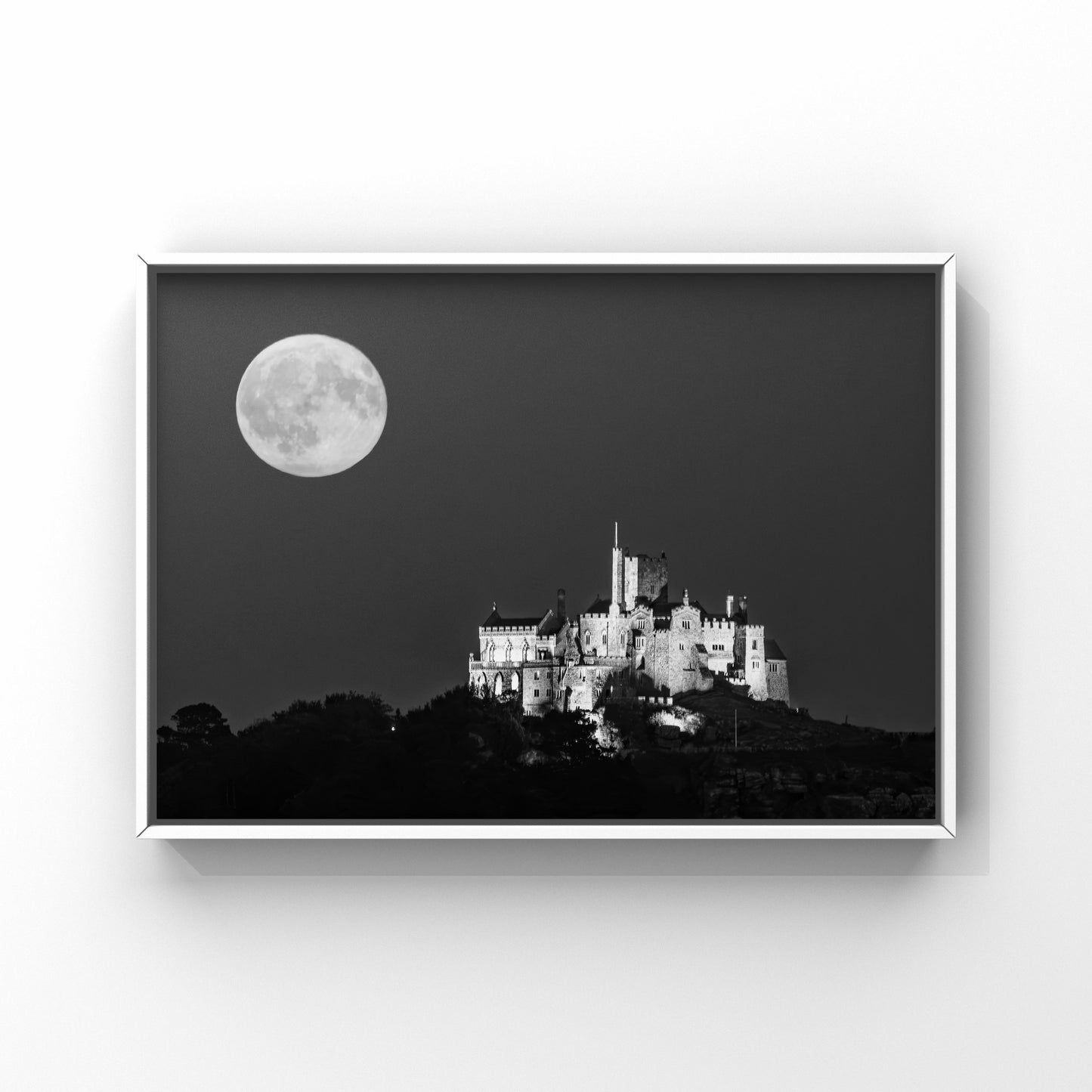 St Michael’s Mount Full Moon Black/ white Cornwall Print