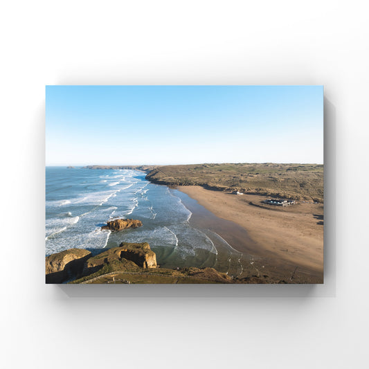 Perranporth Beach Cornwall Aerial Print