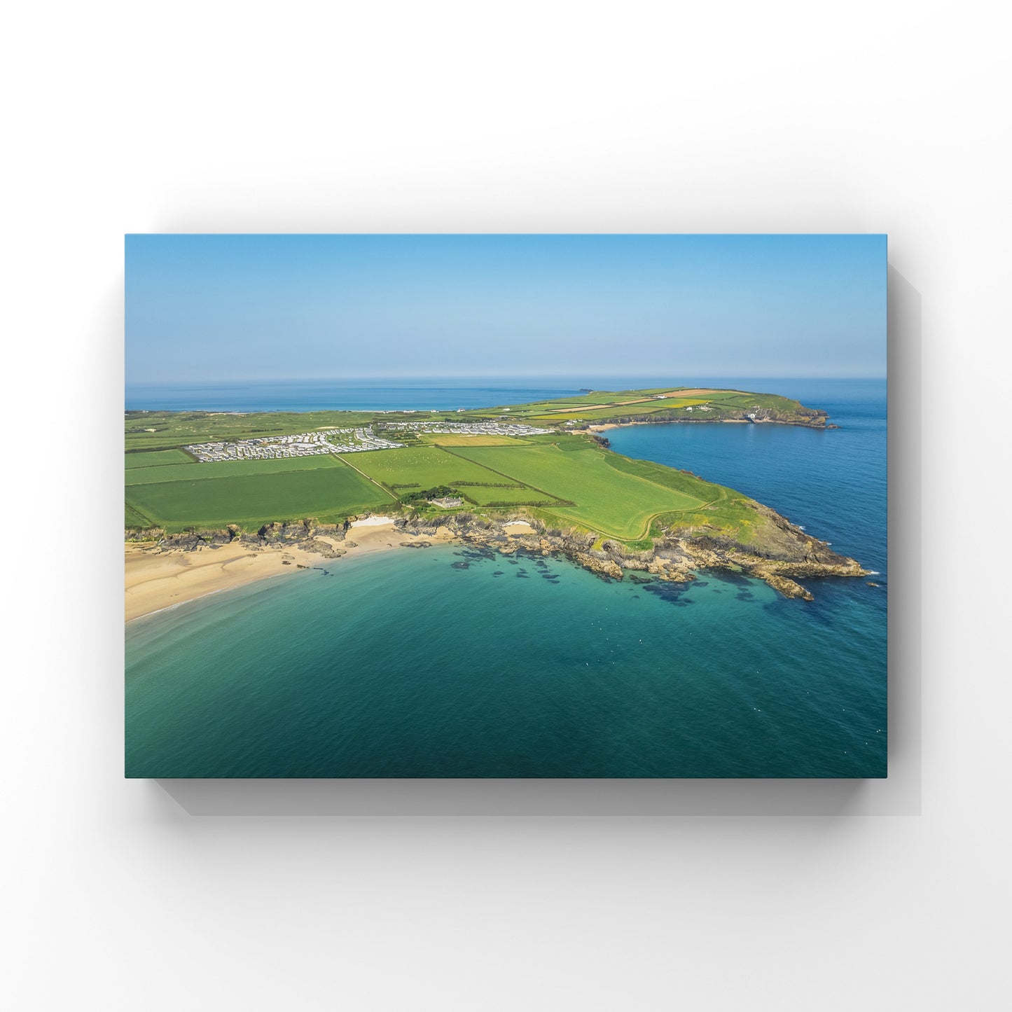 Harlyn Bay Beach Aerial Photo Print